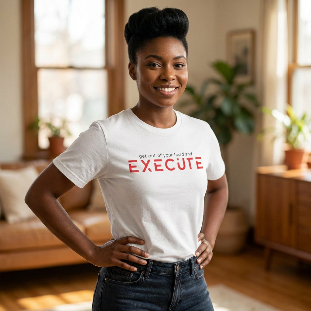Execute Motivational T-Shirt — "Get Out of Your Head and Execute" Red Graphic