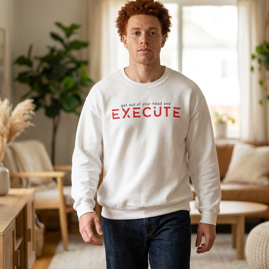Execute Crewneck Sweatshirt – Motivational "Get Out of Your Head and Execute" Pullover